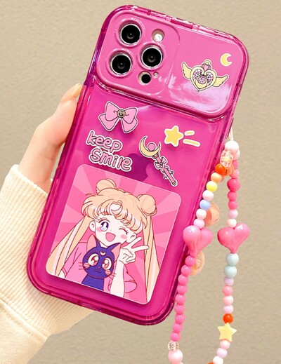 Fuchsia Sailor Moon Phone Case For iPhone With Bracelet (iPhone11-iPhone15)