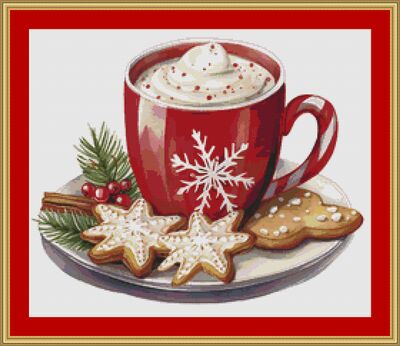 Festive Cocoa Cross Stitch Pattern
