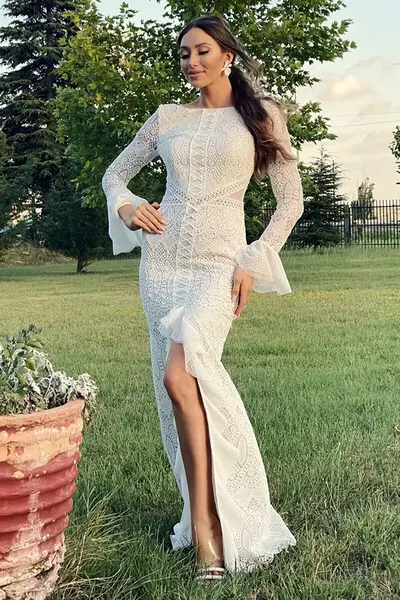 Long Sleeve Wedding Dress ,Ivory Lace wedding dress