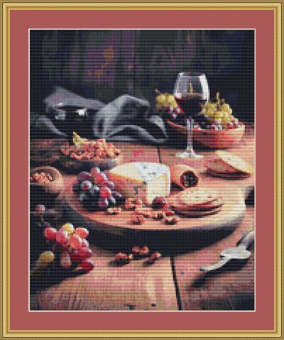 Cheese And Crackers Cross Stitch Pattern