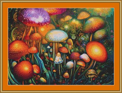 Colourful Toadstools Cross Stitch Pattern