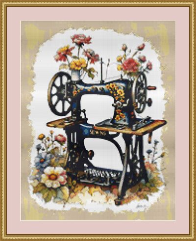 Sewing Machine Cross Stitch Pattern