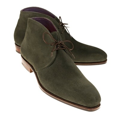 NEW HANDMADE LODEN SUEDE CHUKKA BOOTS For Men's