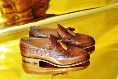 Mens Handmade Wingtip Brown Tassel Loafers Style Luxury Shoe