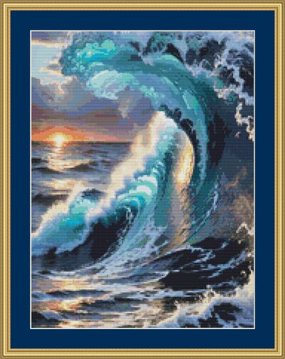 Ocean Waves Cross Stitch Pattern