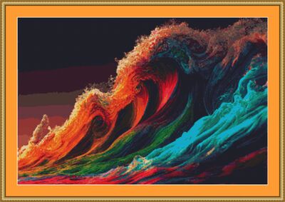 Colourful Waves Cross Stitch Pattern