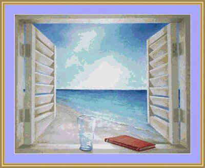 Shuttered Window Cross Stitch Pattern