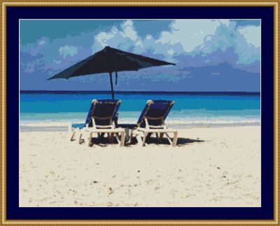 Barbados Beach Cross Stitch Pattern