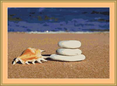 Stones And Shell Cross Stitch Pattern