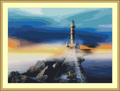 Fog Around The Lighthouse Cross Stitch Pattern