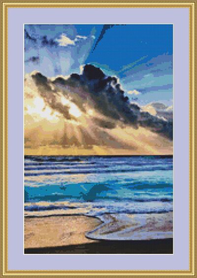 Sunrise On The Beach Cross Stitch Pattern