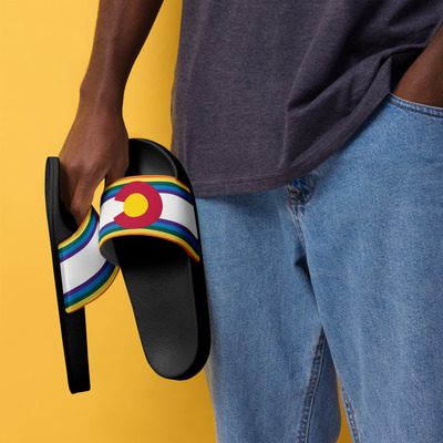 Colorado Rainbow Flag Mens slides