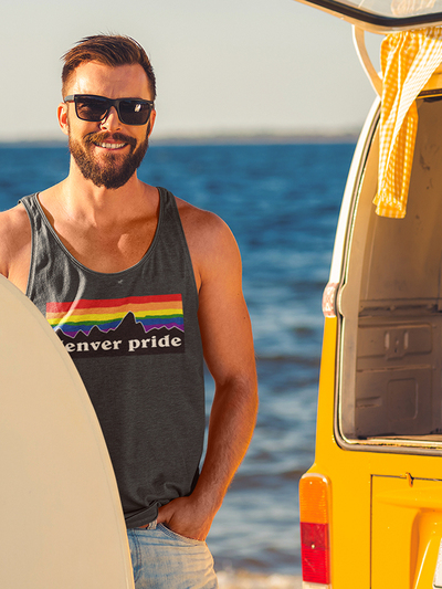 Denver Pride Rainbow Mountain Mens premium tank top