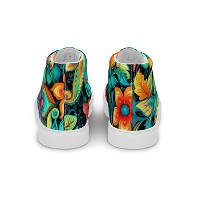 Bohemian Blues Womens high top canvas shoes