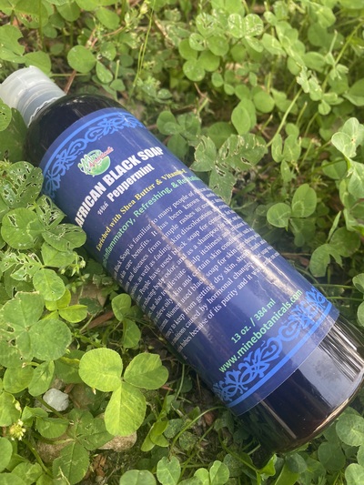 Peppermint Liquid Black Soap 13oz