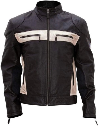 Handmade Men's Black Leather Biker Designer Zipper Jacket