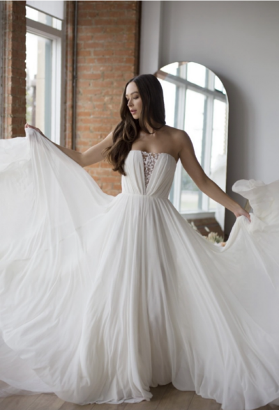 2024 Chiffon Wedding Gown with Off-the-shoulder vestido de novia de playa