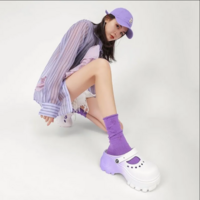 Fashionable Gradient Outerwear Increased Thick Sole Two-Wear Baotou Slippers Non-Slip Seaside Vacation Beach Sandals for Women - Thumbnail 5