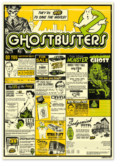 Ghostbusters Movie Print, Poster (Real Ghostbusters / Bill Murray / Dan Aykroyd)