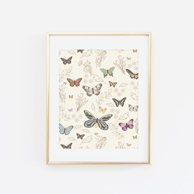 Patterned catching butterflies 2 print - Thumbnail 4