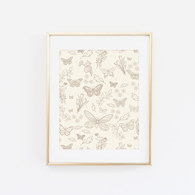 Patterned catching butterflies 1 print - Thumbnail 4