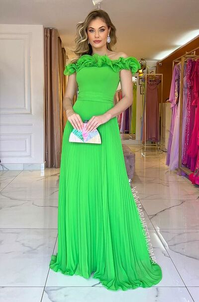 Simple Green Off the Shoulder Prom Dress Formal Gown Party Dress