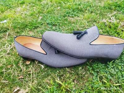 Handmade Men Two Tone Black White Dress Shoes Men's