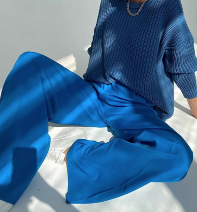 BRIGHT BLUE WIDE LEG TROUSERS
