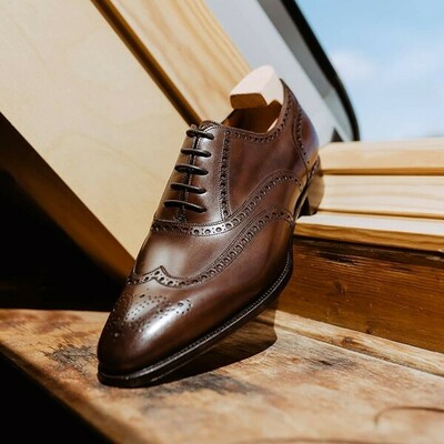 New Mens Brown Oxford Wingtip Shoes