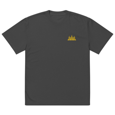 Embroidered Golden Angkor Wat Oversized faded t-shirt