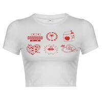 Love printed White Top - Thumbnail 4