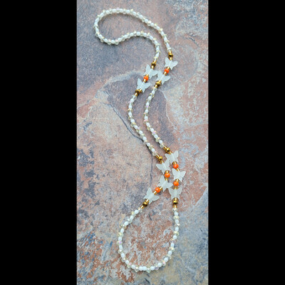 BUTTERFLY ORANGE 🧡 GLOW IN THE DARK CRYSTAL HANDMADE WAIST BEADS BY Nubian Collection Artwear 🎨