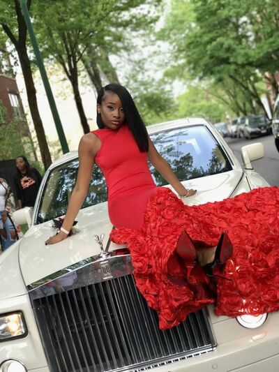Red Lace Appliques African Girl Prom Dress Formal Gown Party Dress