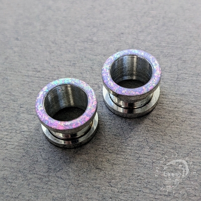 Opal Tunnels - Lilac Rainbow Sparkly Glitter for Stretched Ears