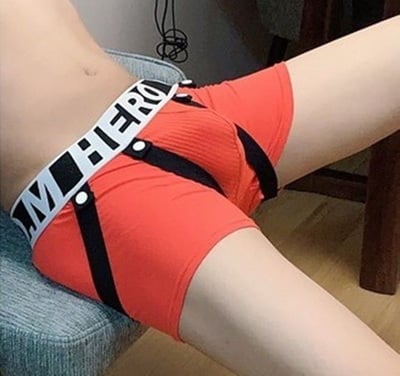 Mens Sexy D.M Underwear Cotton Blend Hanging Strap Butt-lifter Tight Boxer Briefs Underpants D4019