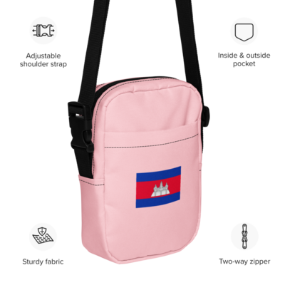 Khmer Flag Utility crossbody bag (Pink)