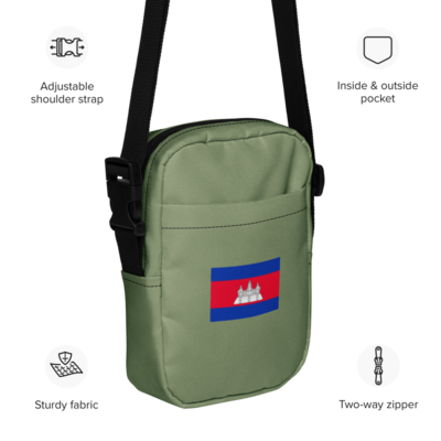 Khmer Flag Utility crossbody bag (Camo Green)