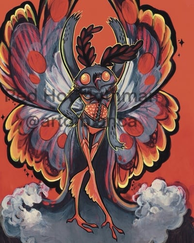 Red Hot Mothman 8x10 Print