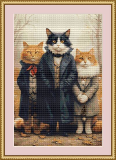 Victorian Cats 2 Cross Stitch Pattern