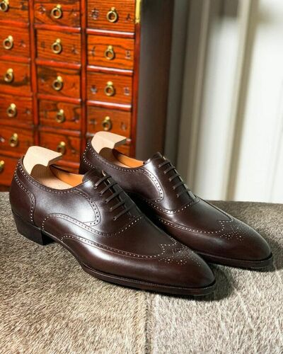 Unique Full Brogue Oxford Wingtip Dress Lace up Shoes