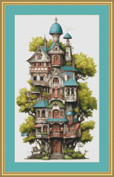 Treehouse Cross Stitch Pattern