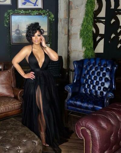 Sexy Floor Length Black Tulle Prom Dresses