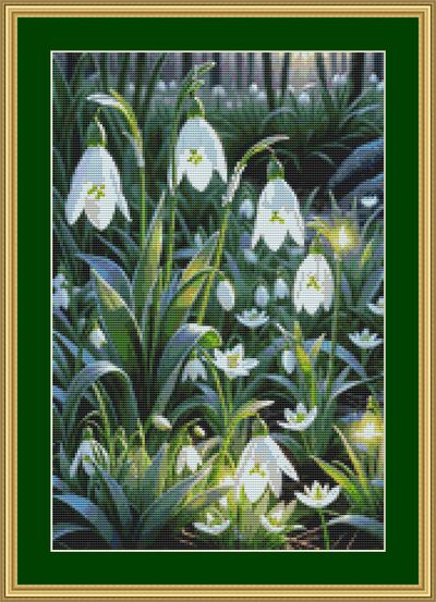 Snowdrops Cross Stitch Pattern