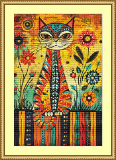 Smiling Cat Cross Stitch Pattern