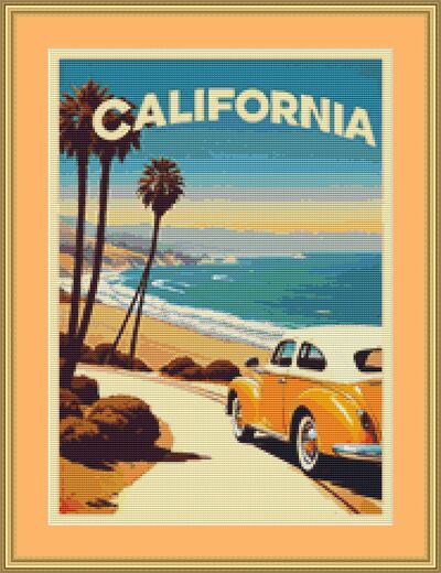 Retro Poster Cross Stitch Pattern