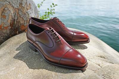 Brown Calf Leather Handmade Formal Shoes Men's Wedding Edition Shoes