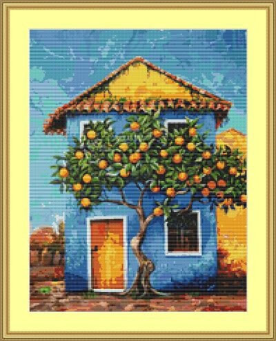 Orange Tree Cross Stitch Pattern