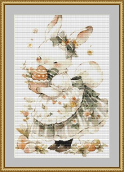 Mrs Bunny Cross Stitch Pattern