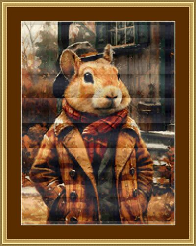 Mr Hamster Cross Stitch Pattern