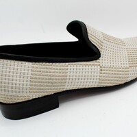 Plaid Fabric Slippers Moccasin Loafers Men Prom Wedding Casual Shoes - Thumbnail 4